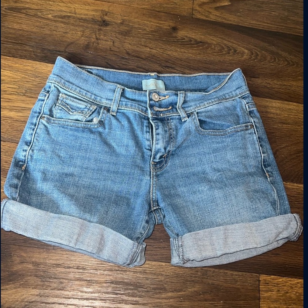 Levi's Rolled Cuff Light Wash Denim Shorts